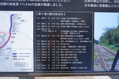 札沼線新十津川駅跡地(駅跡地さくら公園)