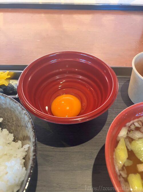 太平洋フェリーきそ名古屋コーチン卵かけごはんセットの卵
