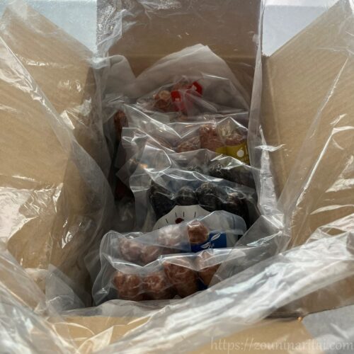 古座川ジビエのこころうたれる生ソーセージ(鹿肉)全種類が届いたところ