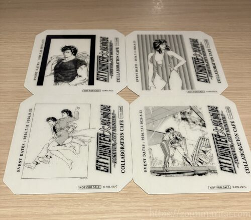 シティーハンター大原画展コラボカフェノベルティのコースター